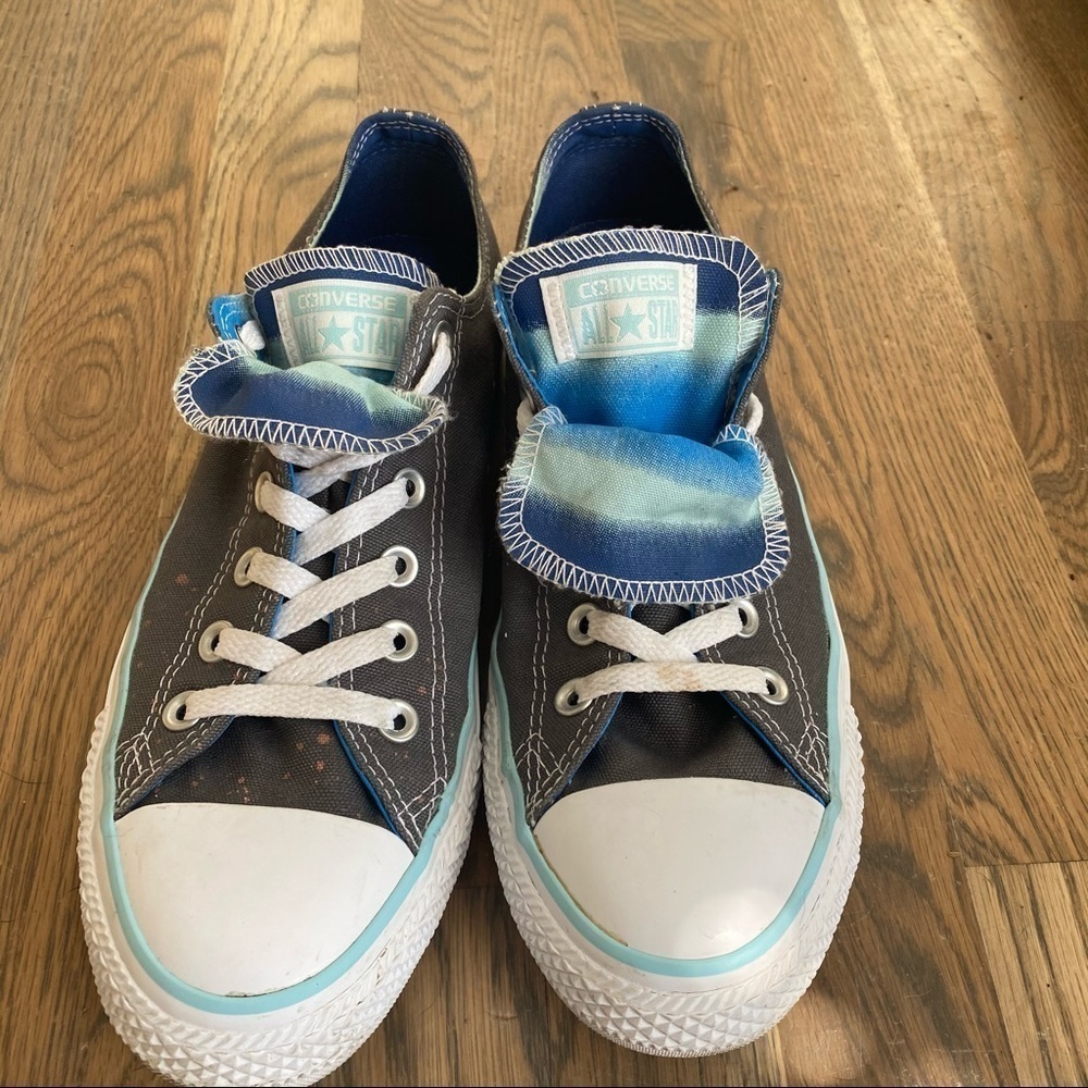 Converse All Stars double tongue low top Chucks 10 - Picture 2 of 10